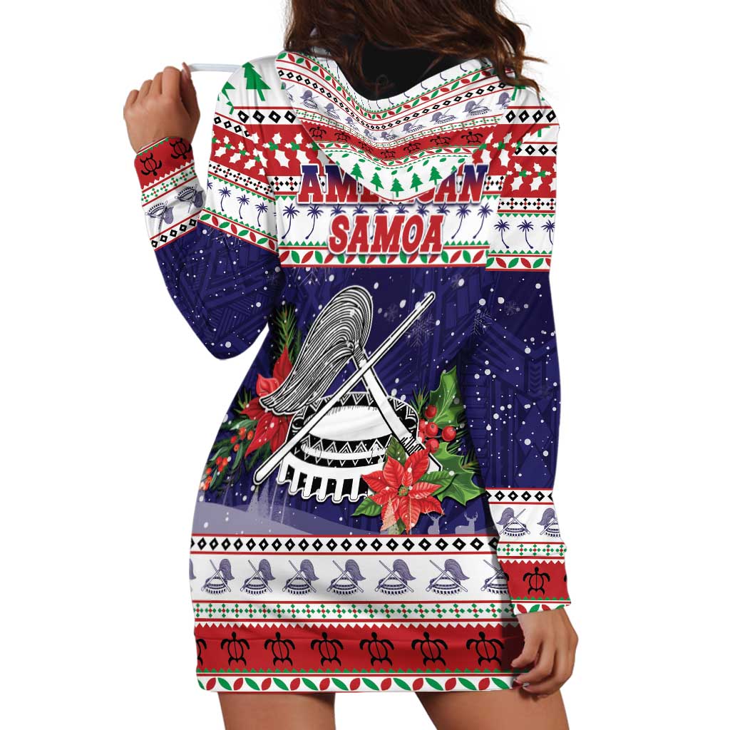 American Samoa Christmas Hoodie Dress Poinsettia La Maunia Le Kilisimasi LT05 - Polynesian Pride