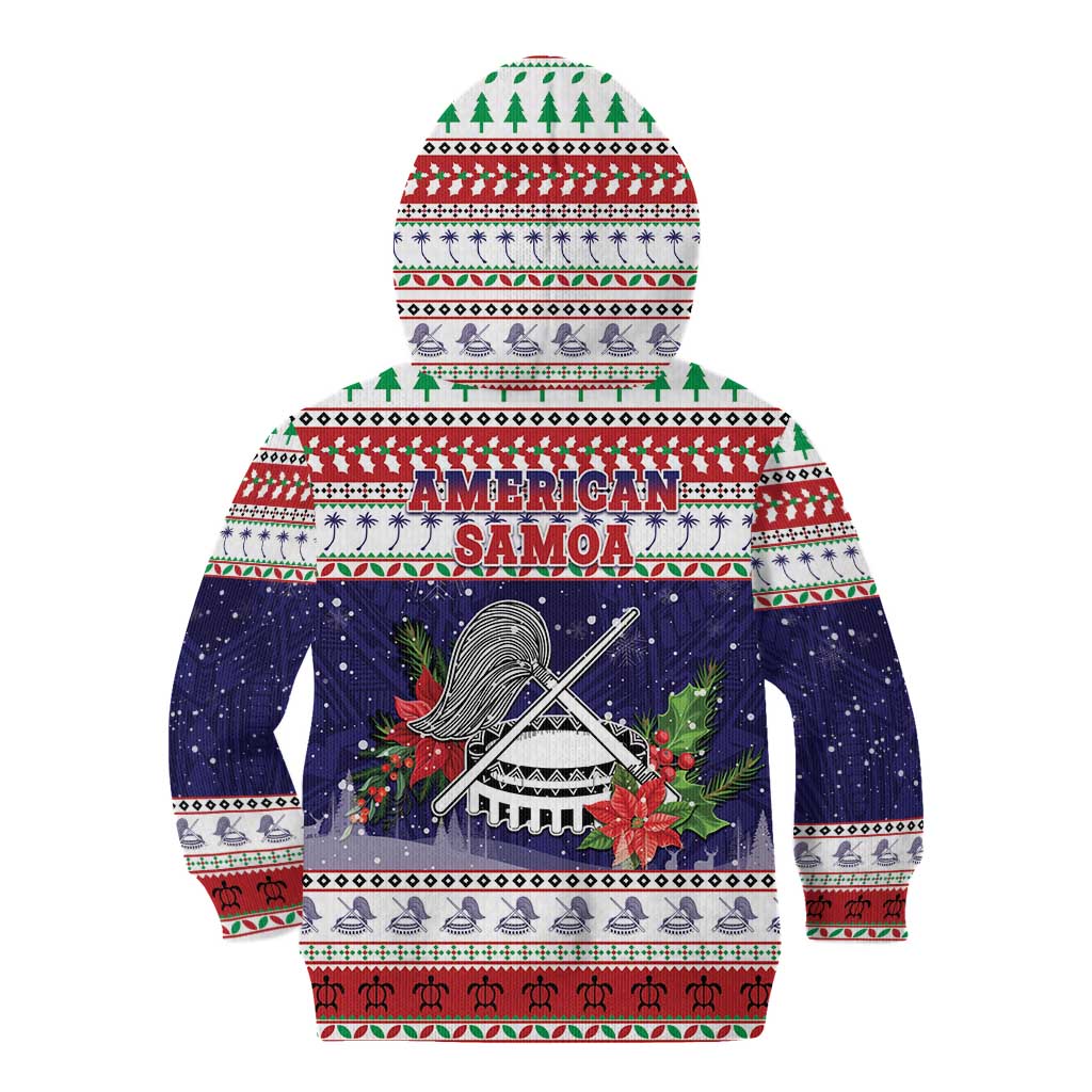 American Samoa Christmas Kid Hoodie Poinsettia La Maunia Le Kilisimasi LT05 - Polynesian Pride