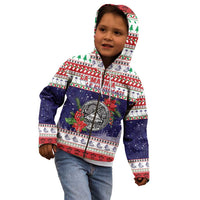 American Samoa Christmas Kid Hoodie Poinsettia La Maunia Le Kilisimasi LT05 - Polynesian Pride