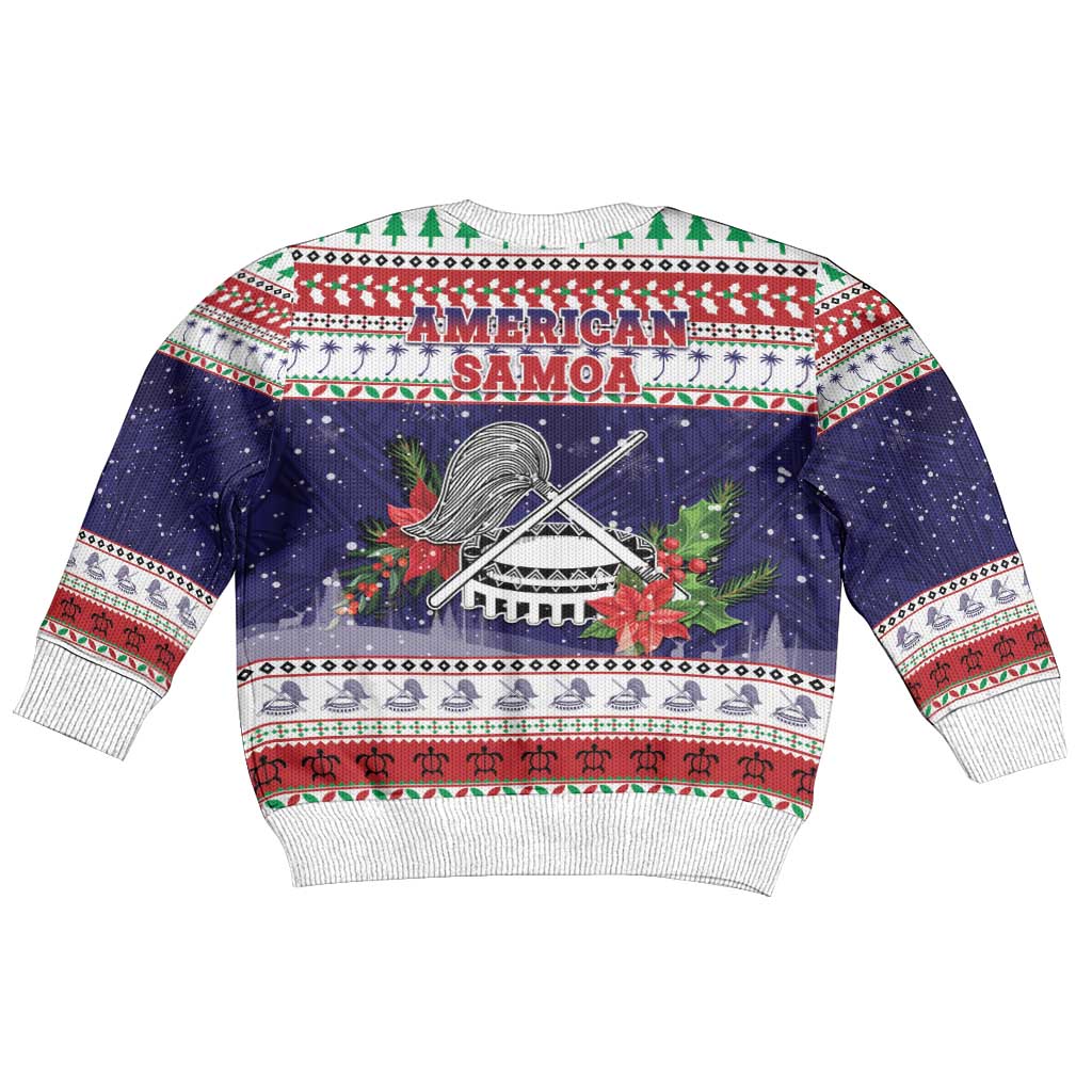American Samoa Christmas Kid Ugly Christmas Sweater Poinsettia La Maunia Le Kilisimasi LT05 - Polynesian Pride