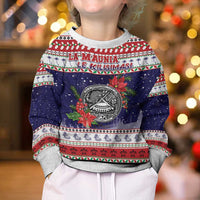 American Samoa Christmas Kid Ugly Christmas Sweater Poinsettia La Maunia Le Kilisimasi LT05 - Polynesian Pride