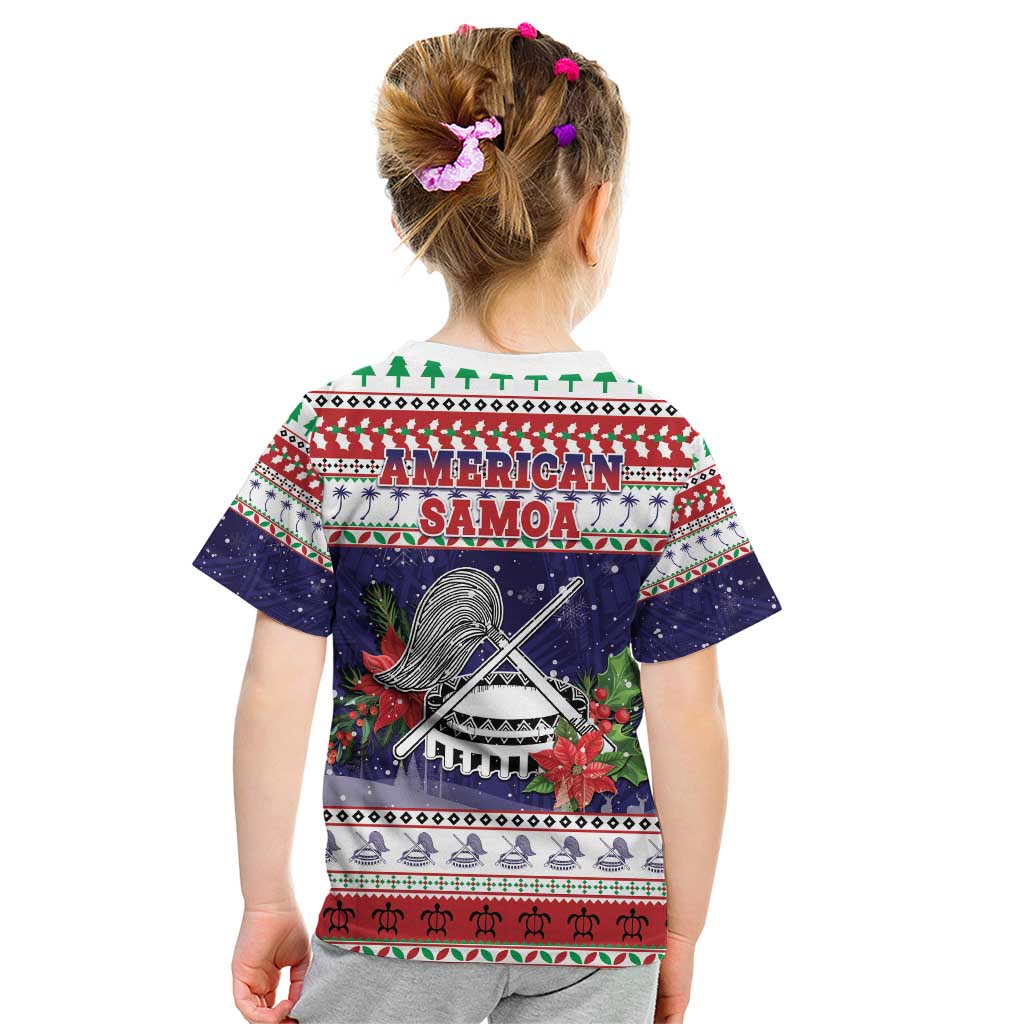 American Samoa Christmas Kid T Shirt Poinsettia La Maunia Le Kilisimasi LT05 - Polynesian Pride