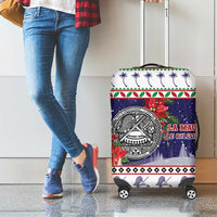 American Samoa Christmas Luggage Cover Poinsettia La Maunia Le Kilisimasi LT05 - Polynesian Pride