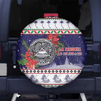 American Samoa Christmas Spare Tire Cover Poinsettia La Maunia Le Kilisimasi LT05 - Polynesian Pride