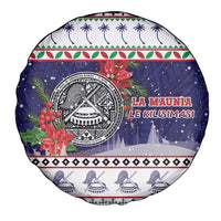 American Samoa Christmas Spare Tire Cover Poinsettia La Maunia Le Kilisimasi LT05 - Polynesian Pride