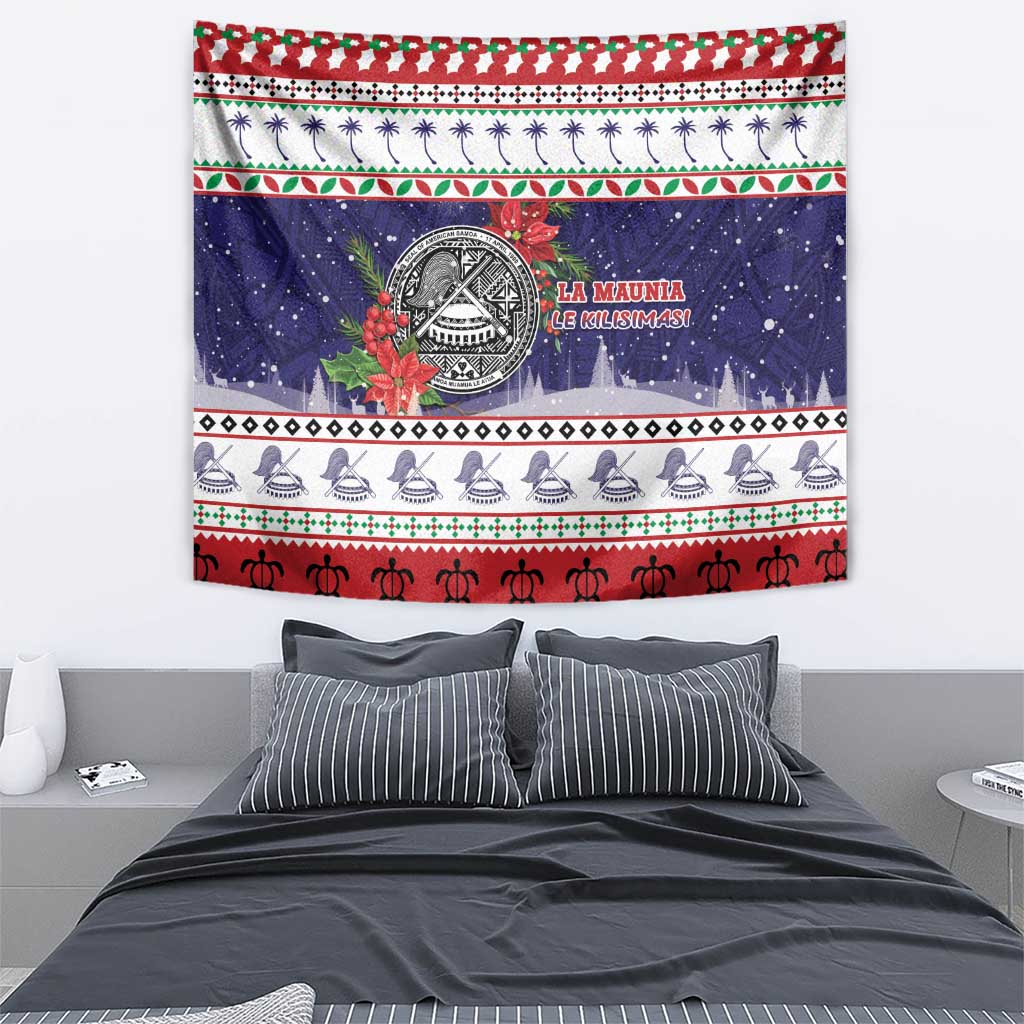 American Samoa Christmas Tapestry Poinsettia La Maunia Le Kilisimasi LT05 - Polynesian Pride