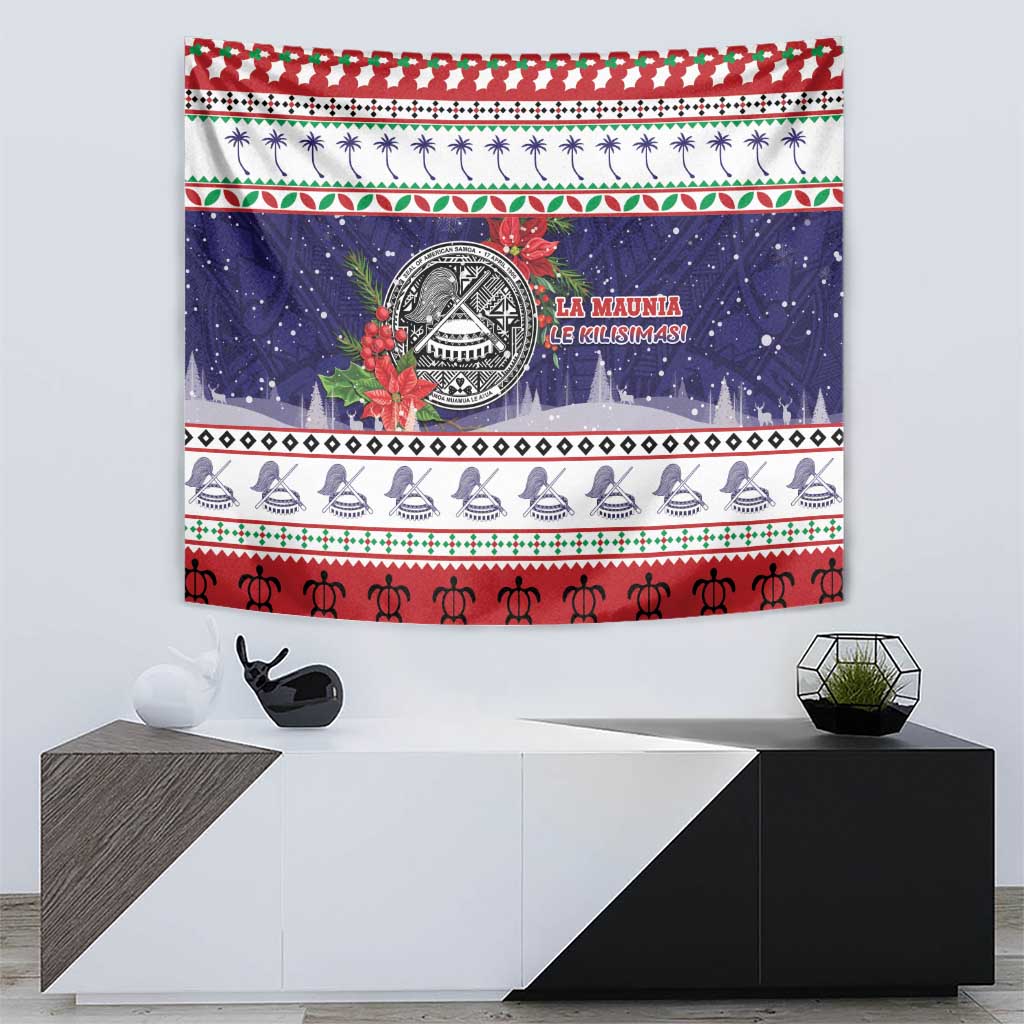 American Samoa Christmas Tapestry Poinsettia La Maunia Le Kilisimasi LT05 - Polynesian Pride
