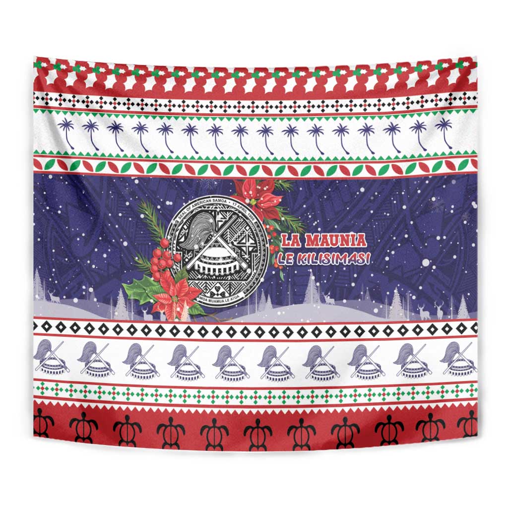 American Samoa Christmas Tapestry Poinsettia La Maunia Le Kilisimasi LT05 - Polynesian Pride