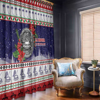 American Samoa Christmas Window Curtain Poinsettia La Maunia Le Kilisimasi LT05 - Polynesian Pride