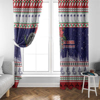 American Samoa Christmas Window Curtain Poinsettia La Maunia Le Kilisimasi LT05 - Polynesian Pride