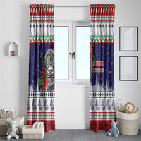American Samoa Christmas Window Curtain Poinsettia La Maunia Le Kilisimasi LT05 - Polynesian Pride