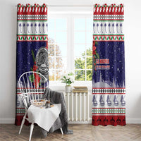 American Samoa Christmas Window Curtain Poinsettia La Maunia Le Kilisimasi LT05 - Polynesian Pride