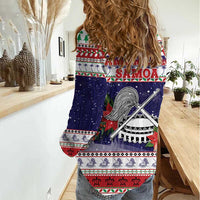 American Samoa Christmas Women Casual Shirt Poinsettia La Maunia Le Kilisimasi LT05 - Polynesian Pride