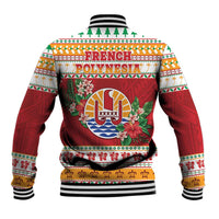 French Polynesia Christmas Baseball Jacket Coat Of Arms Merry Xmas LT05 - Polynesian Pride