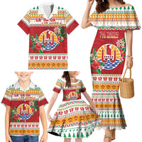 French Polynesia Christmas Family Matching Mermaid Dress and Hawaiian Shirt Coat Of Arms Merry Xmas LT05 - Polynesian Pride
