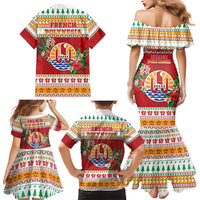 French Polynesia Christmas Family Matching Mermaid Dress and Hawaiian Shirt Coat Of Arms Merry Xmas LT05 - Polynesian Pride