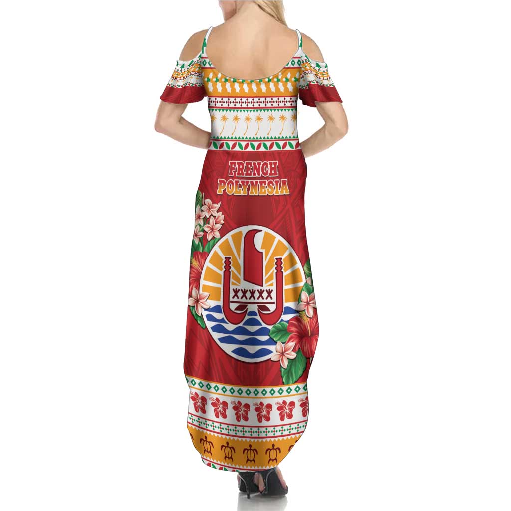 French Polynesia Christmas Family Matching Summer Maxi Dress and Hawaiian Shirt Coat Of Arms Merry Xmas LT05 - Polynesian Pride