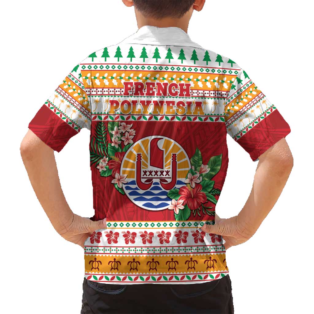 French Polynesia Christmas Family Matching Tank Maxi Dress and Hawaiian Shirt Coat Of Arms Merry Xmas LT05 - Polynesian Pride
