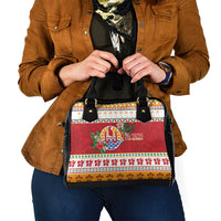 French Polynesia Christmas Shoulder Handbag Coat Of Arms Merry Xmas