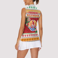 French Polynesia Christmas Women Sleeveless Polo Shirt Coat Of Arms Merry Xmas LT05 - Polynesian Pride