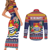 Kiribati Christmas Couples Matching Short Sleeve Bodycon Dress and Long Sleeve Button Shirt Coat Of Arms Tekeraoi Te Kiritimati LT05 - Polynesian Pride