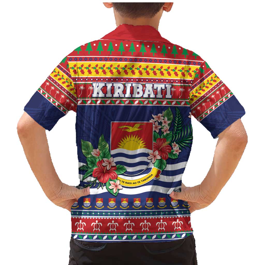 Kiribati Christmas Family Matching Mermaid Dress and Hawaiian Shirt Coat Of Arms Tekeraoi Te Kiritimati LT05 - Polynesian Pride