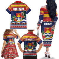 Kiribati Christmas Family Matching Off The Shoulder Long Sleeve Dress and Hawaiian Shirt Coat Of Arms Tekeraoi Te Kiritimati LT05 - Polynesian Pride