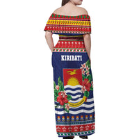 Kiribati Christmas Family Matching Off Shoulder Maxi Dress and Hawaiian Shirt Coat Of Arms Tekeraoi Te Kiritimati LT05 - Polynesian Pride