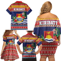 Kiribati Christmas Family Matching Off Shoulder Short Dress and Hawaiian Shirt Coat Of Arms Tekeraoi Te Kiritimati LT05 - Polynesian Pride