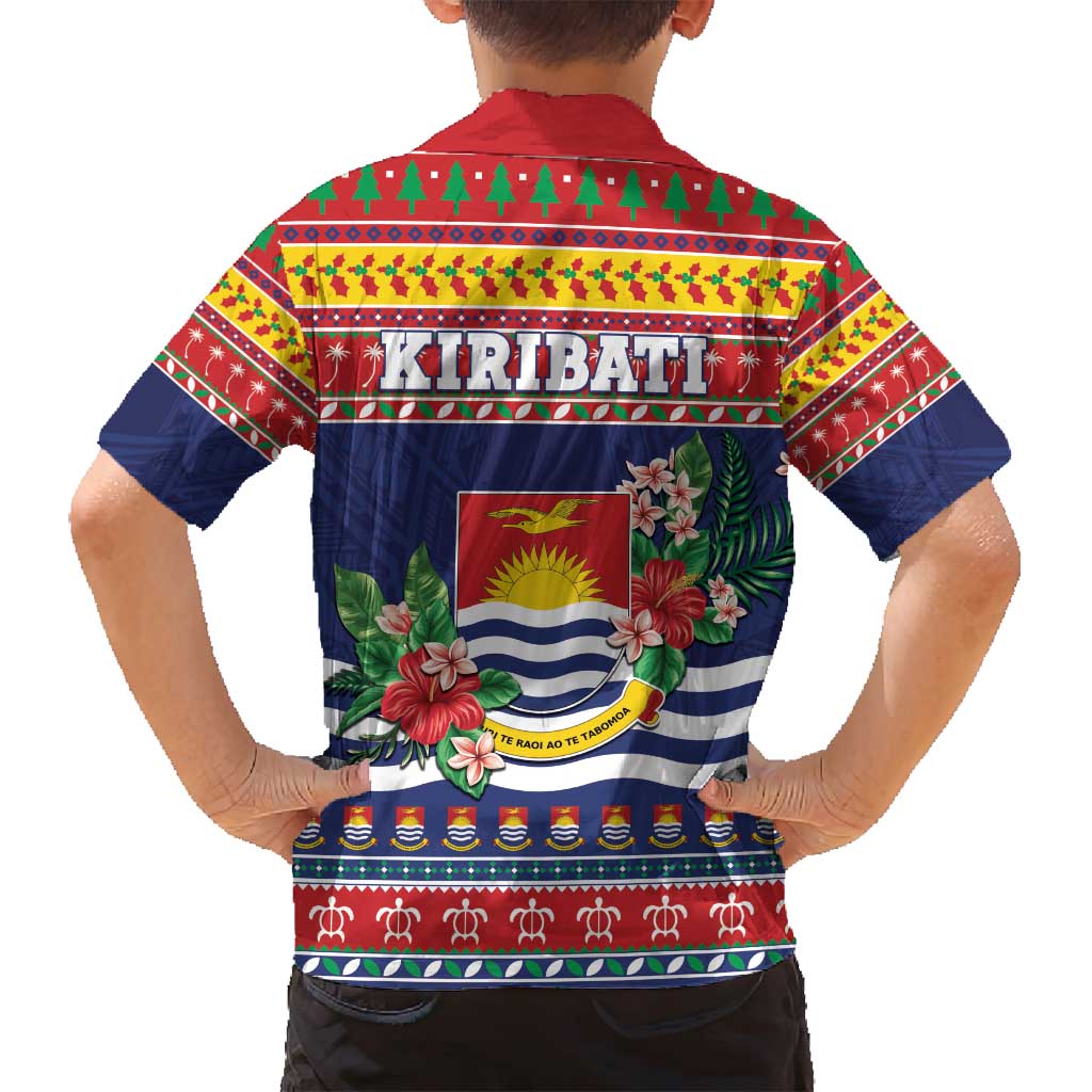 Kiribati Christmas Family Matching Puletasi and Hawaiian Shirt Coat Of Arms Tekeraoi Te Kiritimati LT05 - Polynesian Pride