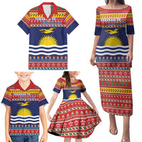 Kiribati Christmas Family Matching Puletasi and Hawaiian Shirt Coat Of Arms Tekeraoi Te Kiritimati LT05 - Polynesian Pride