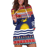 Kiribati Christmas Hoodie Dress Coat Of Arms Tekeraoi Te Kiritimati LT05 Red - Polynesian Pride