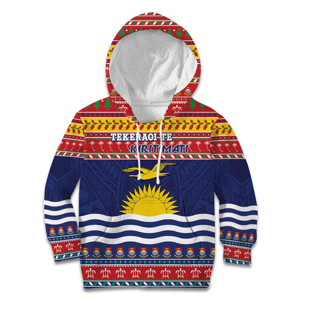 Kiribati Christmas Kid Hoodie Coat Of Arms Tekeraoi Te Kiritimati LT05 Hoodie Red - Polynesian Pride