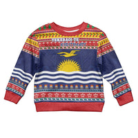 Kiribati Christmas Kid Ugly Christmas Sweater Coat Of Arms Tekeraoi Te Kiritimati LT05 Kid Red - Polynesian Pride
