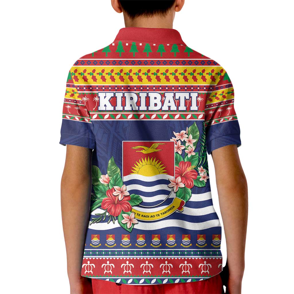 Kiribati Christmas Kid Polo Shirt Coat Of Arms Tekeraoi Te Kiritimati LT05 - Polynesian Pride