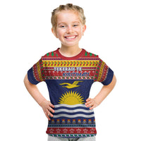 Kiribati Christmas Kid T Shirt Coat Of Arms Tekeraoi Te Kiritimati LT05 Red - Polynesian Pride