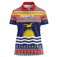 Kiribati Christmas Women Polo Shirt Coat Of Arms Tekeraoi Te Kiritimati