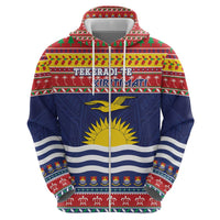 Kiribati Christmas Zip Hoodie Coat Of Arms Tekeraoi Te Kiritimati LT05 - Polynesian Pride