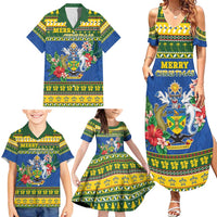 Solomon Islands Christmas Family Matching Summer Maxi Dress and Hawaiian Shirt Coat Of Arms Merry Xmas LT05 - Polynesian Pride