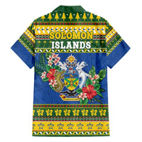 Solomon Islands Christmas Family Matching Summer Maxi Dress and Hawaiian Shirt Coat Of Arms Merry Xmas LT05 - Polynesian Pride
