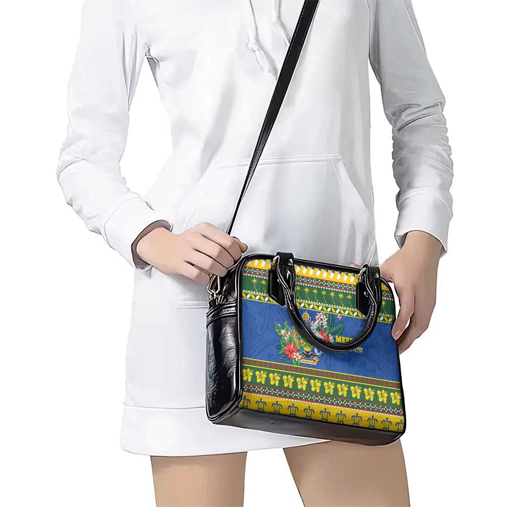 Solomon Islands Christmas Shoulder Handbag Coat Of Arms Merry Xmas