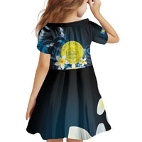 Palau United Nations Day Family Matching Off Shoulder Maxi Dress and Hawaiian Shirt Polynesian Curves Plumeria LT05 - Polynesian Pride