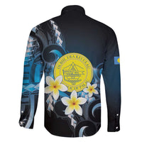 Palau United Nations Day Family Matching Tank Maxi Dress and Hawaiian Shirt Polynesian Curves Plumeria LT05 - Polynesian Pride