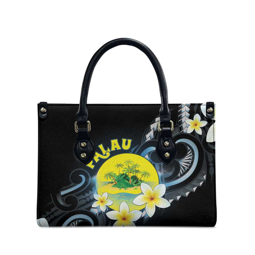 Palau United Nations Day Leather Bag Polynesian Curves Plumeria LT05 - Polynesian Pride