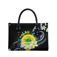 Palau United Nations Day Leather Bag Polynesian Curves Plumeria LT05 - Polynesian Pride