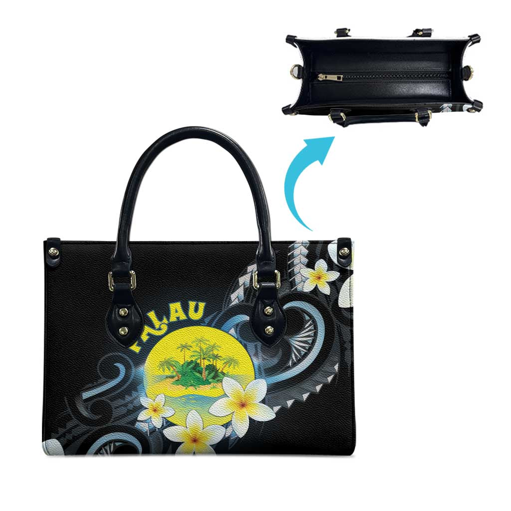 Palau United Nations Day Leather Bag Polynesian Curves Plumeria LT05 - Polynesian Pride