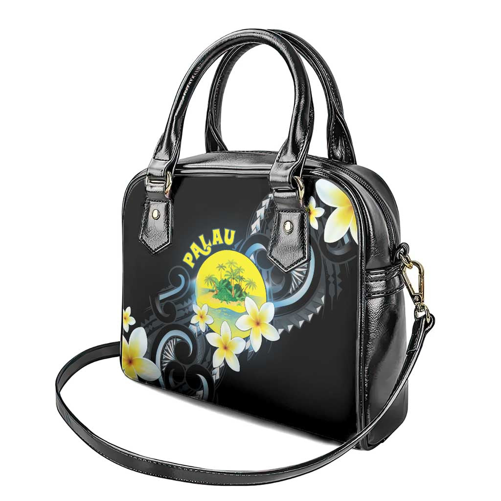 Palau United Nations Day Shoulder Handbag Polynesian Curves Plumeria - Polynesian Pride