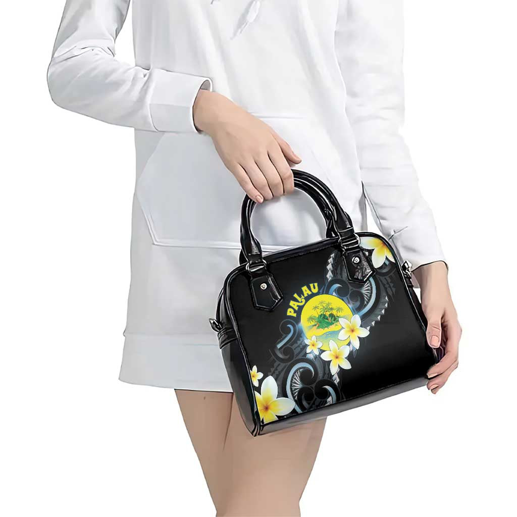 Palau United Nations Day Shoulder Handbag Polynesian Curves Plumeria - Polynesian Pride