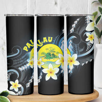 Palau United Nations Day Skinny Tumbler Polynesian Curves Plumeria LT05 - Polynesian Pride