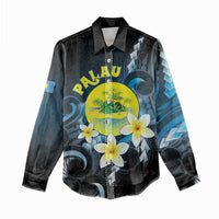 Palau United Nations Day Women Casual Shirt Polynesian Curves Plumeria LT05 - Polynesian Pride